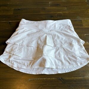 Athleta Girl Ruffle Tier Skirt White Skort Shorts Running Tennis Atheltic L 12